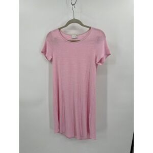 Wilfred Free Aritzia Pink Short Sleeve Slub Knit T-Shirt Mini Dress Medium‎